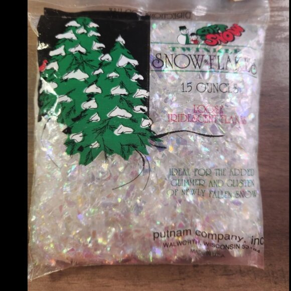 Vintage Soft Snow Iridescent Twinkle Snow Flake Mix - Picture 1 of 6